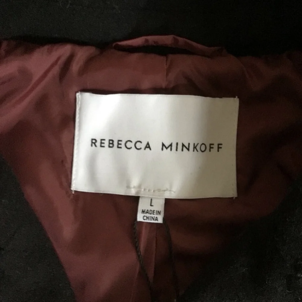 Rebecca Minkoff Black Wool Military Peacoat